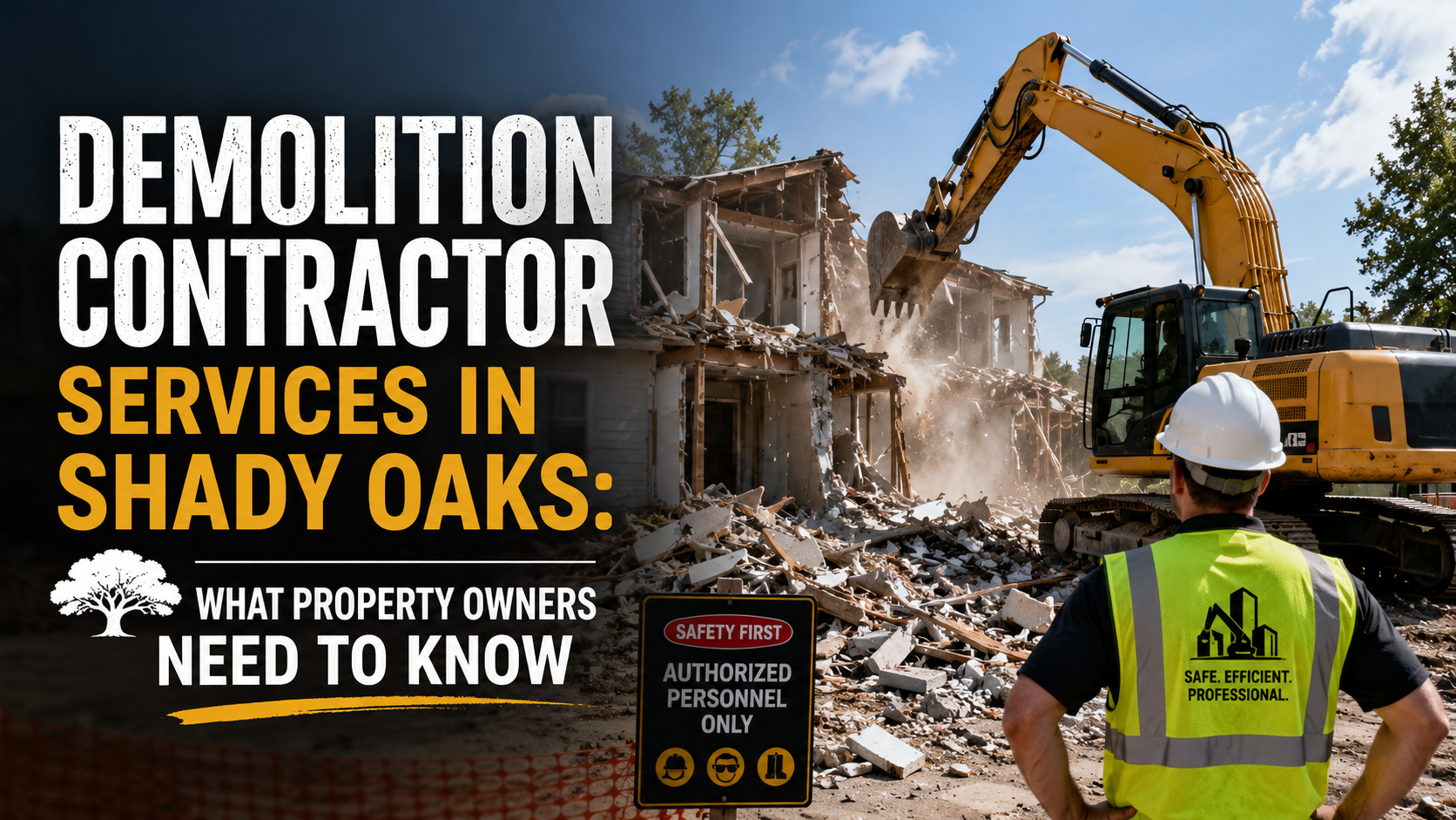Demolition Contractor Services in Shady Oaks: What Property Owners Need to Know
